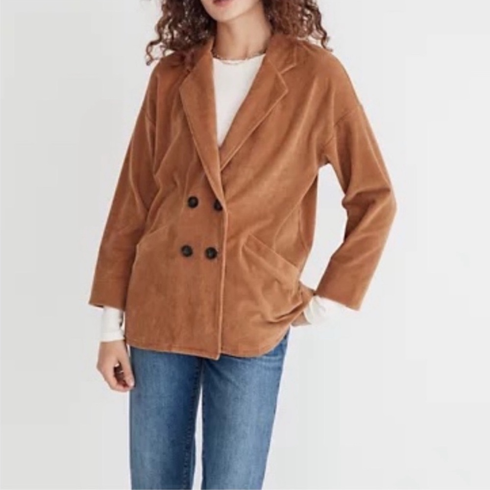 Madewell Tan Double-Breasted Blazer